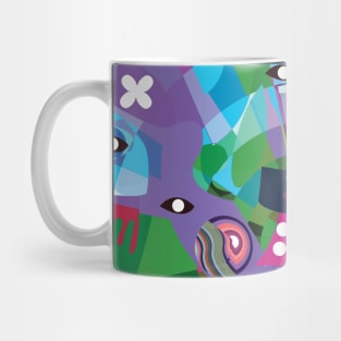 abstract digital geometrical work of hands and eyes Mug